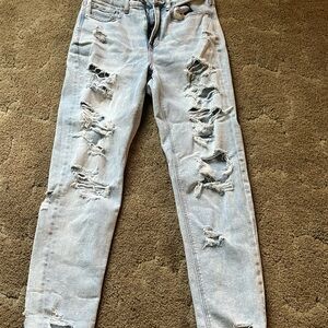 American Eagle Outfitters Blue Boyfriend Jeans Distressed